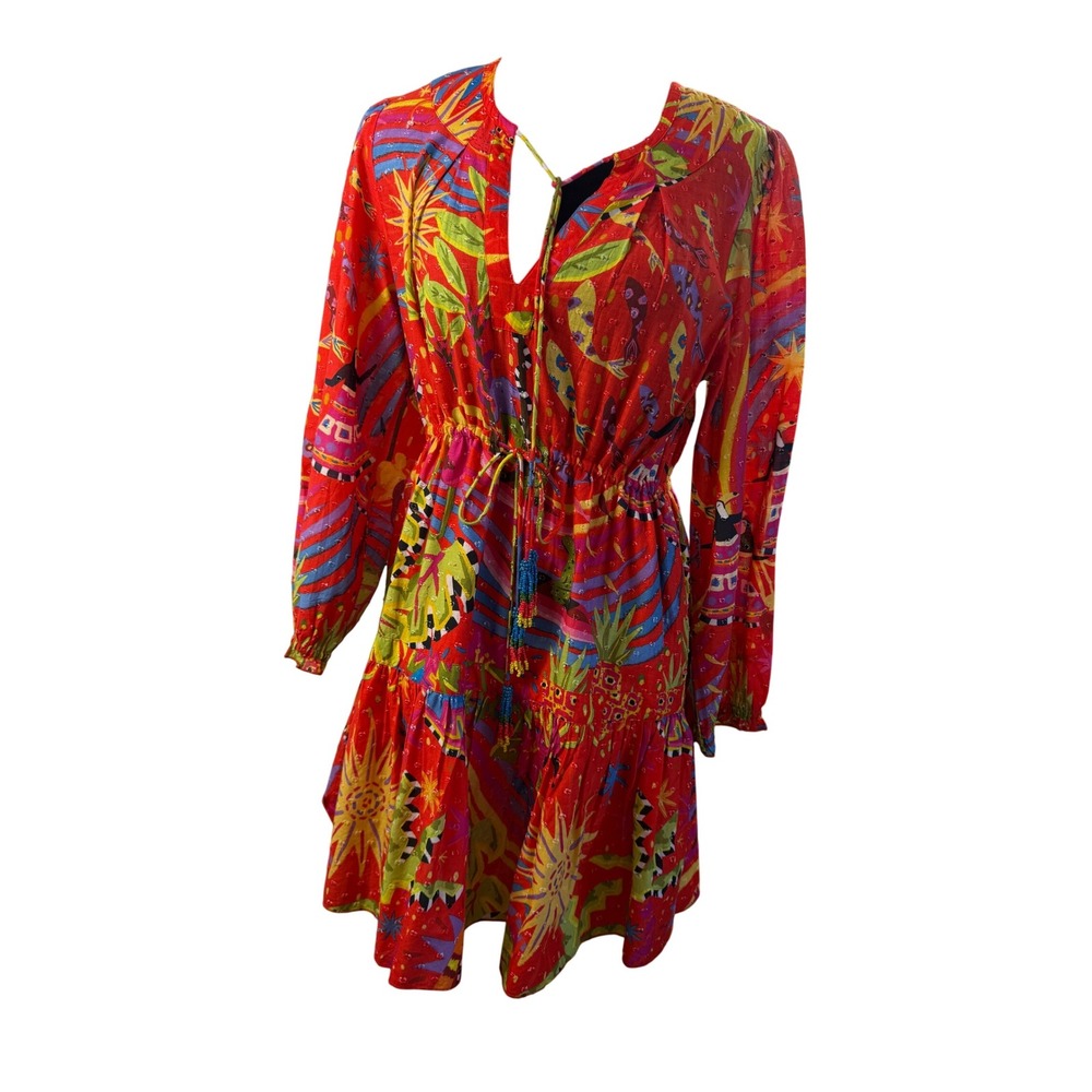 Farm Rio Red Magic Forest Mini Dress Women's Size Medium